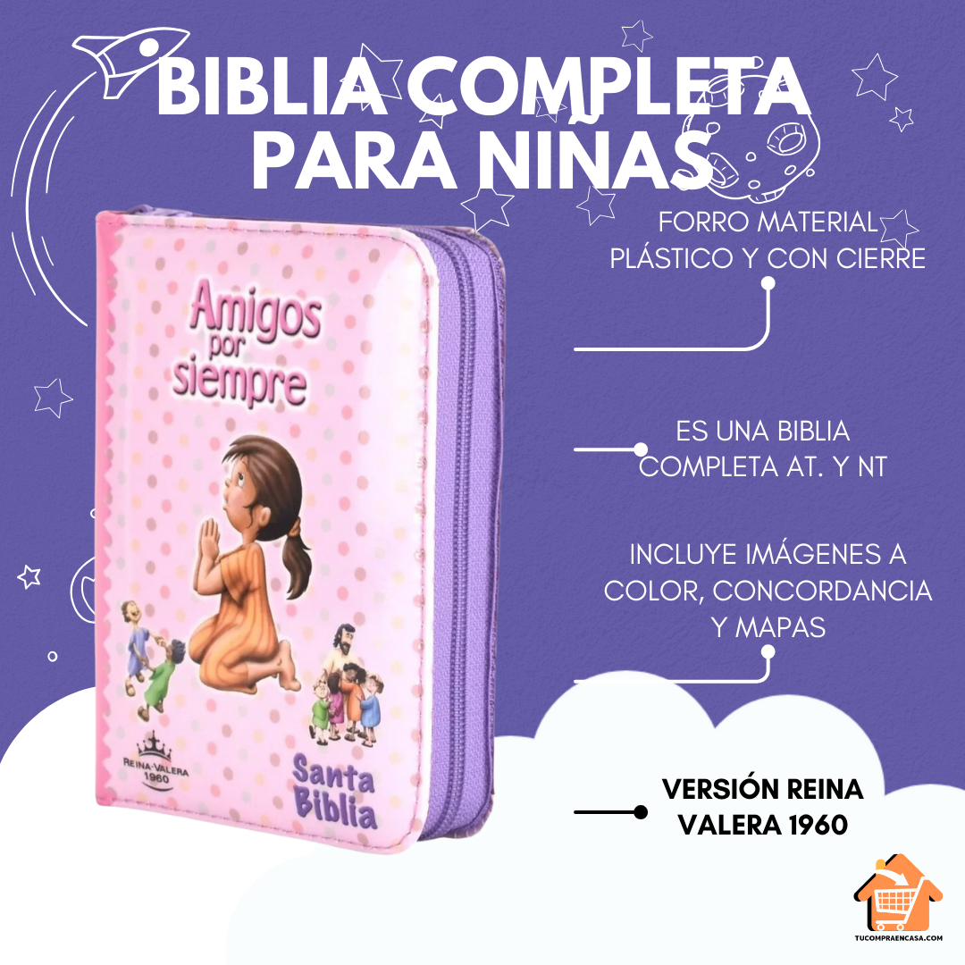 Biblia INFANTIL - RV 1960 (Disponible en Azul y Rosado)