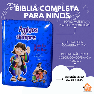 Biblia INFANTIL - RV 1960 (Disponible en Azul y Rosado)