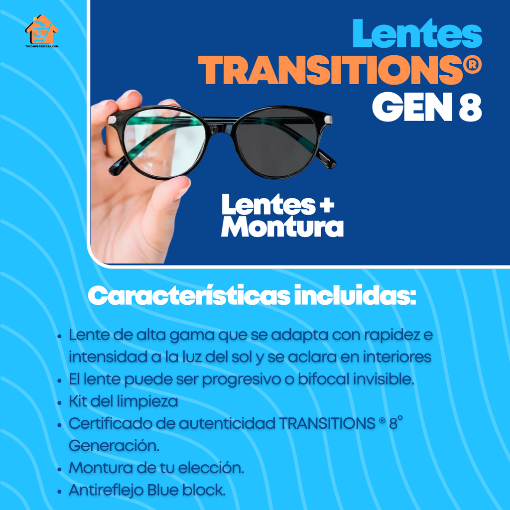 Lente TRANSITIONS®  GEN 8  (Lentes + Montura)