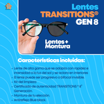 Lente TRANSITIONS®  GEN 8  (Lentes + Montura)