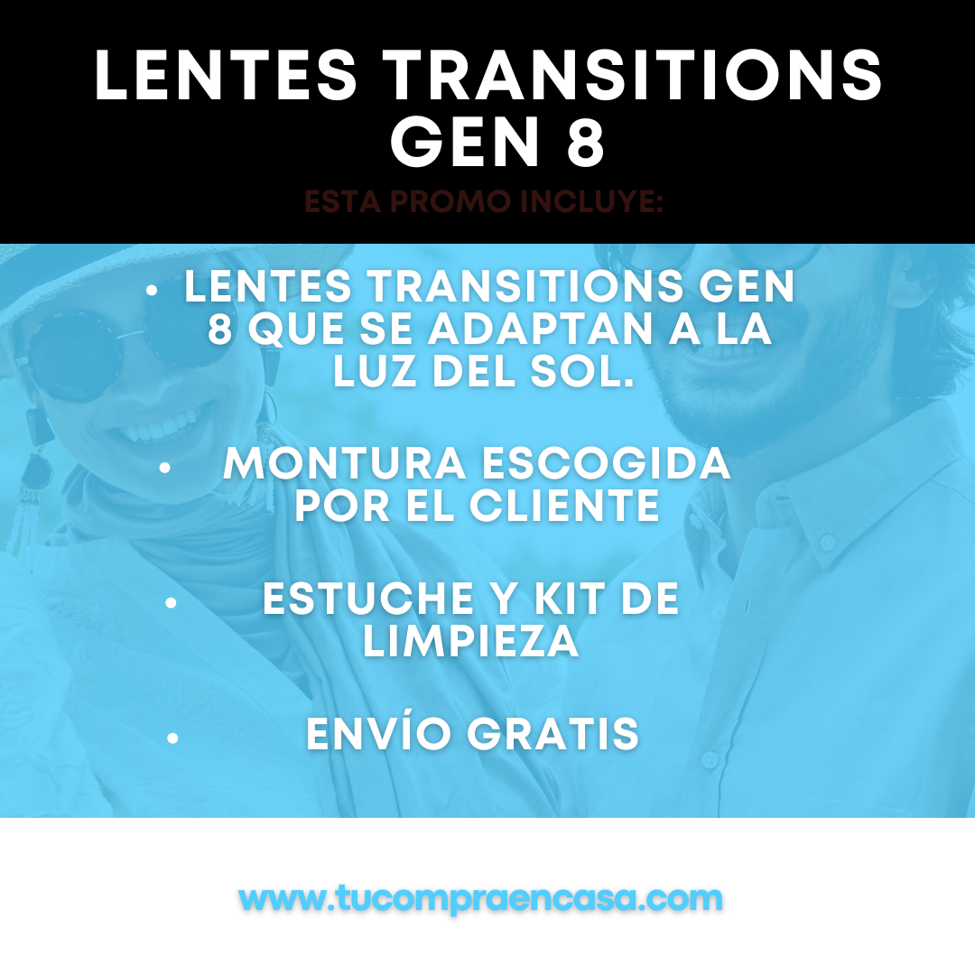 Lente TRANSITIONS®  GEN 8  (Lentes + Montura)